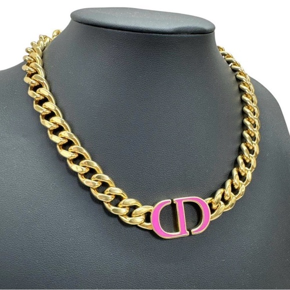 Dior 30 MONTAIGNE Pink Gold Necklace Choker - Picture 3 of 11